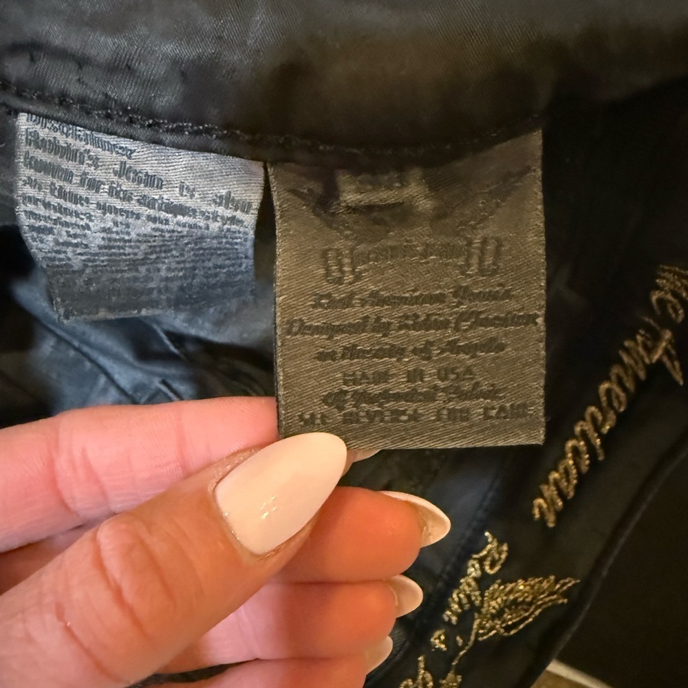 Black distressed Robins jeans sz 33 skinny - Picture 5 of 5